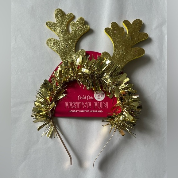 Festive Fun Gold Holiday Light-Up Headband by T Party Fashion - Picture 3 of 8